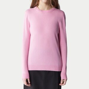 Pink 100% Cashmere Crewneck Sweater